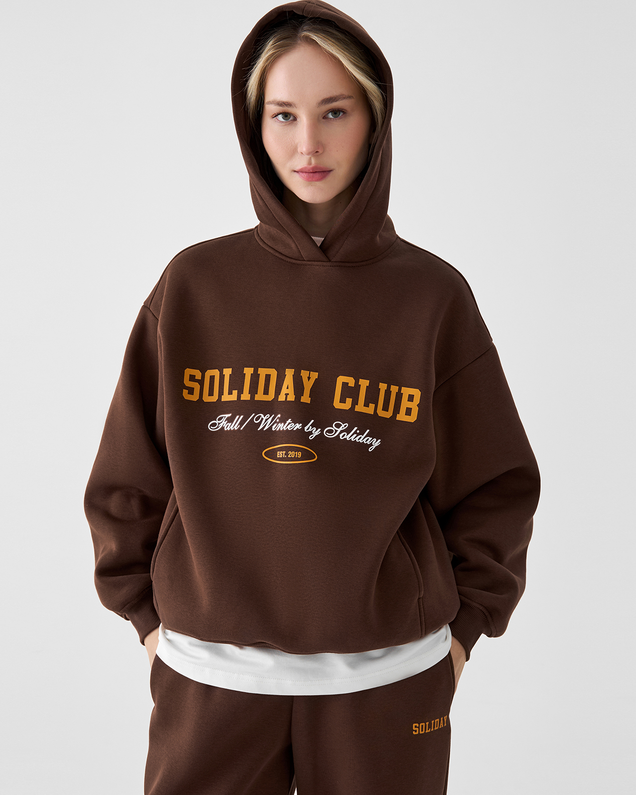 Костюм взрослый RIDE с начесом коричневый