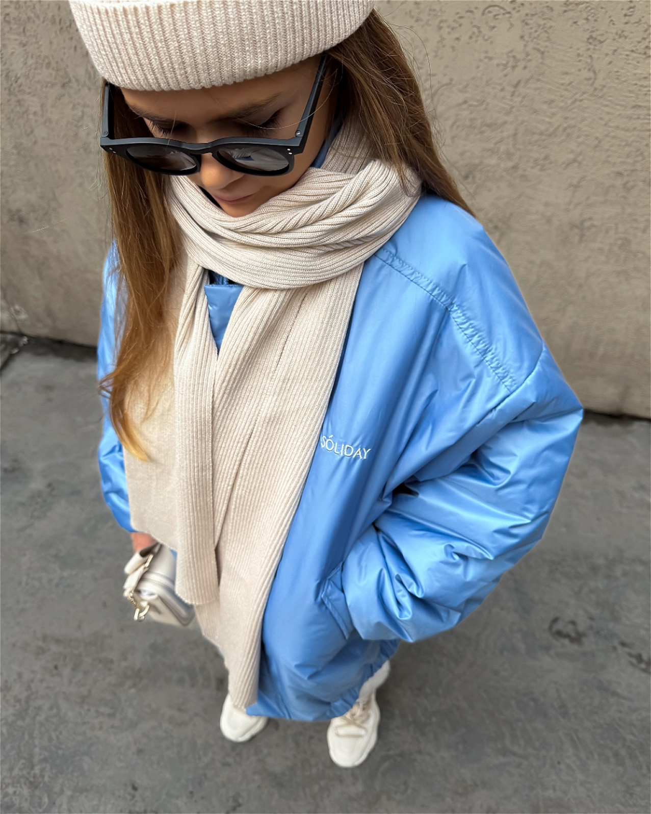 Шарф вязаный HUSH бежевый