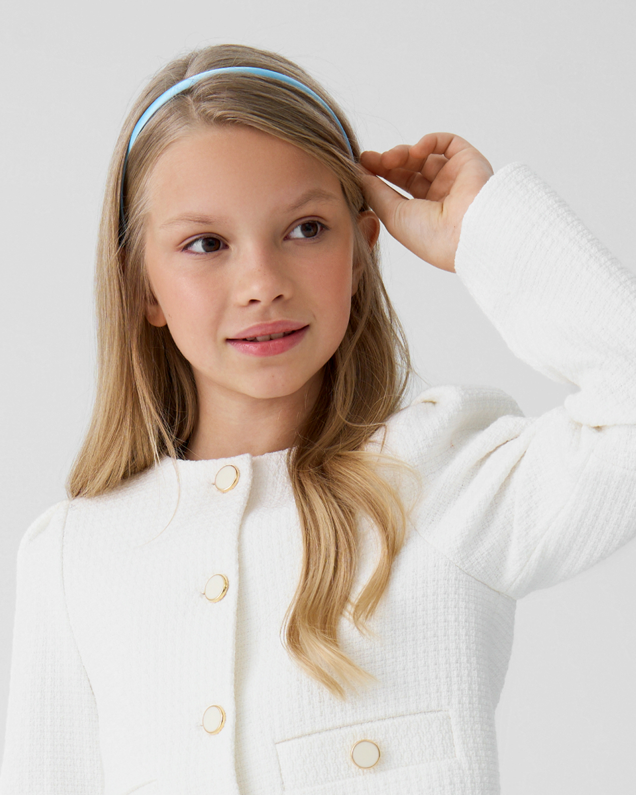 Ободок тонкий голубой