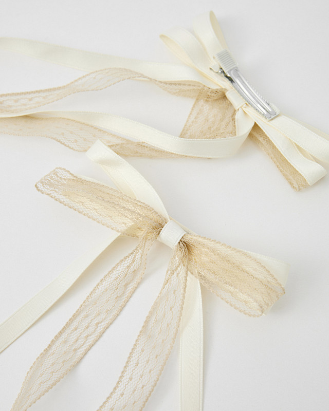 Набор заколок Бант с кружевом, 2 шт собственного производства