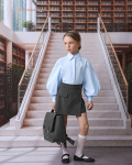 Блузка JUNE SCHOOL голубой